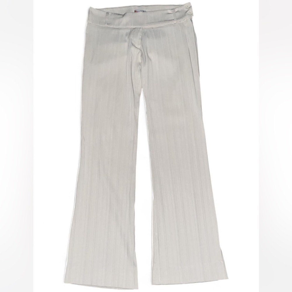 SOLD- Superstar— white/cream pinstripes flared trouser pants